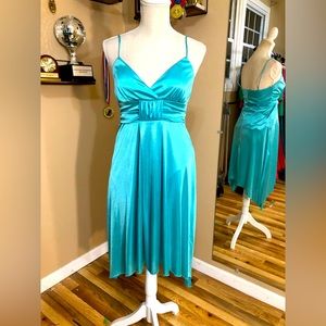 Metallic Turquoise Cocktail Dress